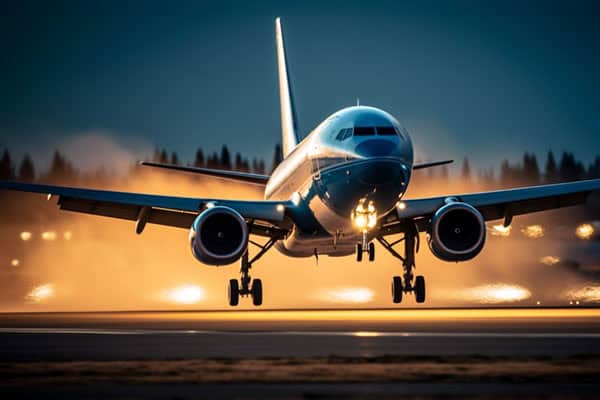 Airplane landing at Sarasota airport