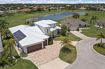 Aerial drone photography of a custom home to help sell the property