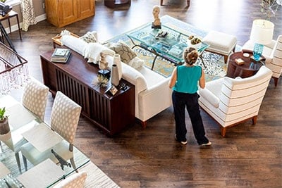 Josie Cline, MBA, Realtor, reviewing a property